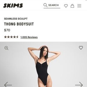 SKIMS Black Seamless Thong Bodysuit sold out online!!!